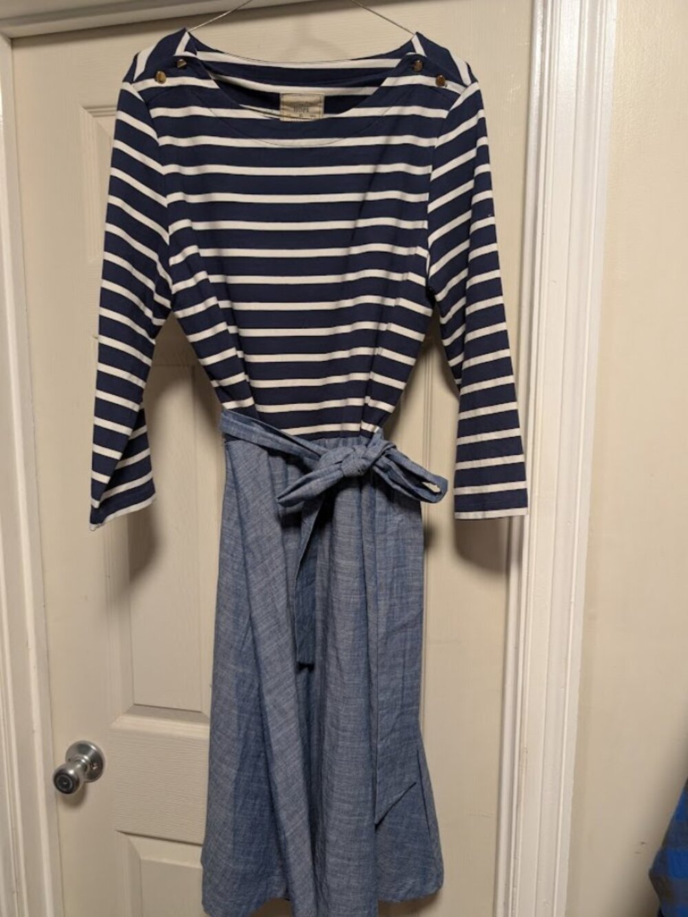 Hope and Henry Cotton and chambray dress